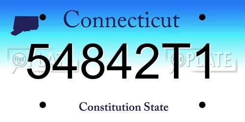 54842T1 Connecticut License Plate