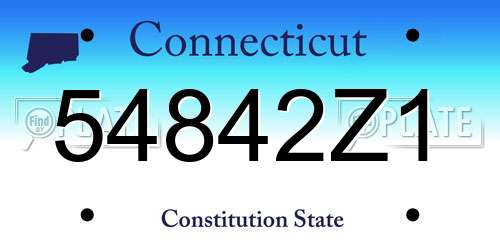 54842Z1 Connecticut License Plate