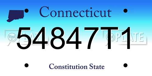 54847T1 Connecticut License Plate
