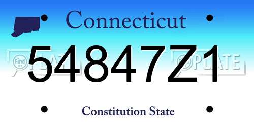 54847Z1 Connecticut License Plate