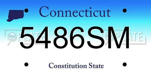 5486SM Connecticut License Plate