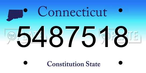 5487518 Connecticut License Plate