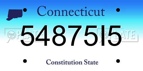 54875I5 Connecticut License Plate