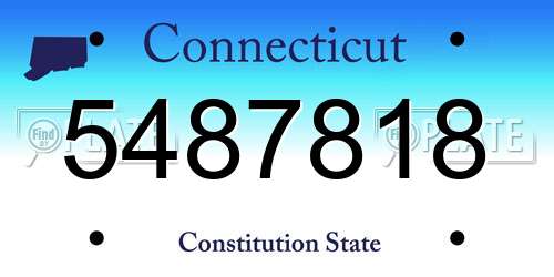 5487818 Connecticut License Plate