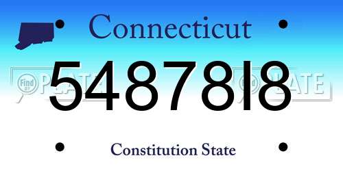 54878I8 Connecticut License Plate