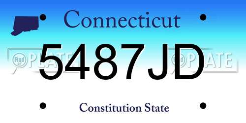 5487JD Connecticut License Plate