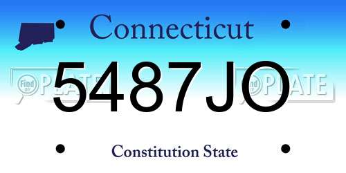 5487JO Connecticut License Plate