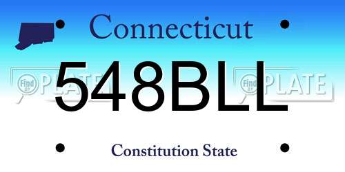 548BLL Connecticut License Plate