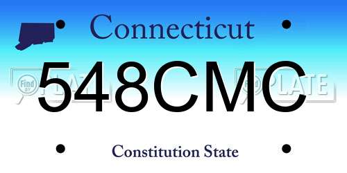 548CMC Connecticut License Plate