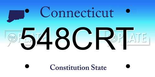 548CRT Connecticut License Plate