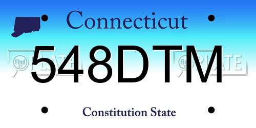 548DTM Connecticut License Plate