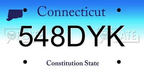 548DYK Connecticut License Plate