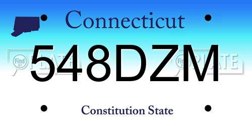 548DZM Connecticut License Plate