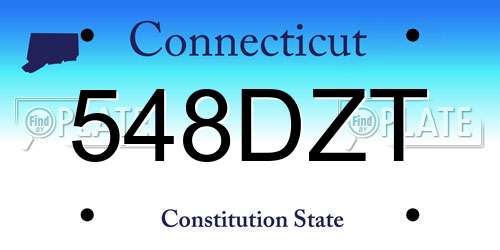 548DZT Connecticut License Plate