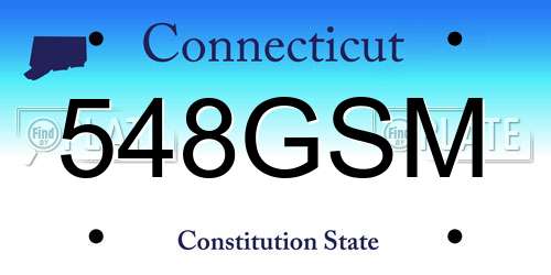 548GSM Connecticut License Plate