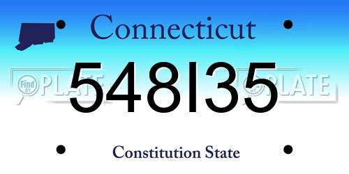 548I35 Connecticut License Plate