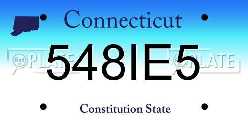548IE5 Connecticut License Plate