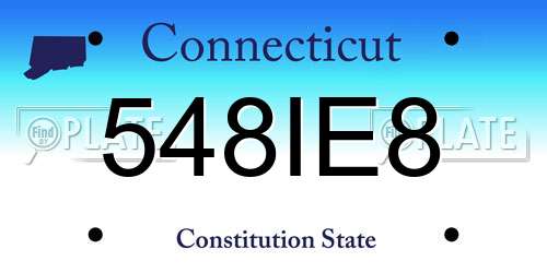548IE8 Connecticut License Plate