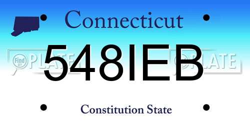 548IEB Connecticut License Plate