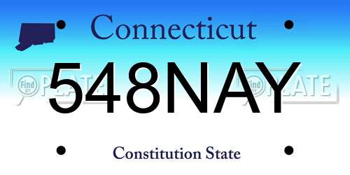 548NAY Connecticut License Plate
