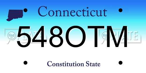 548OTM Connecticut License Plate