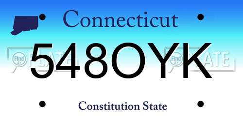 548OYK Connecticut License Plate