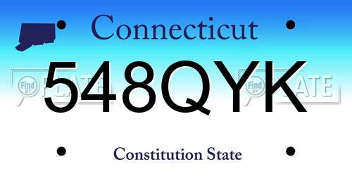 548QYK Connecticut License Plate