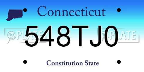 548TJ0 Connecticut License Plate