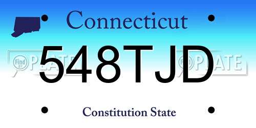 548TJD Connecticut License Plate
