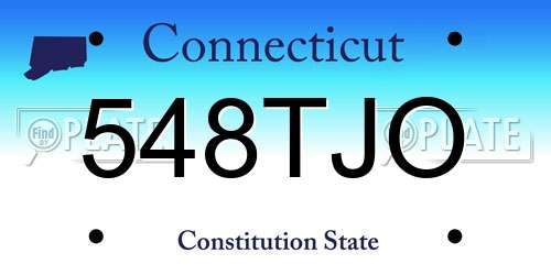 548TJO Connecticut License Plate