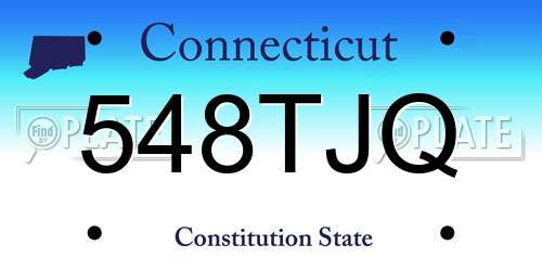 548TJQ Connecticut License Plate