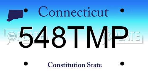 548TMP Connecticut License Plate