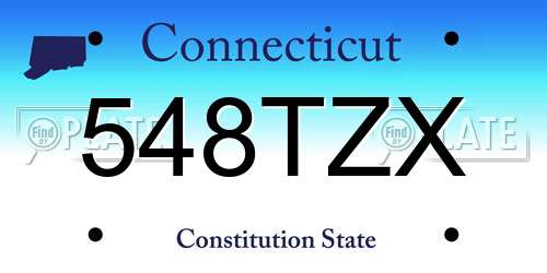 548TZX Connecticut License Plate