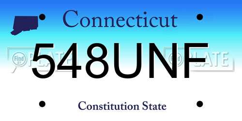 548UNF Connecticut License Plate
