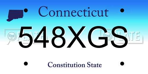 548XGS Connecticut License Plate