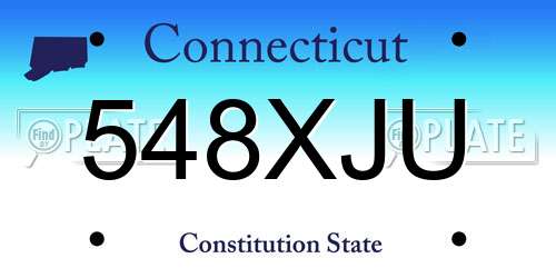 548XJU Connecticut License Plate