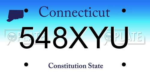 548XYU Connecticut License Plate