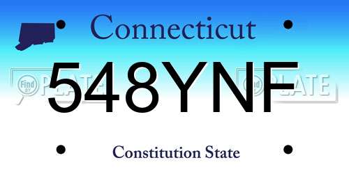 548YNF Connecticut License Plate