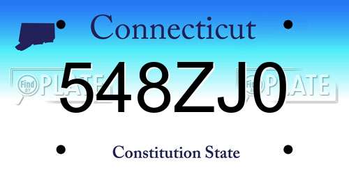548ZJ0 Connecticut License Plate