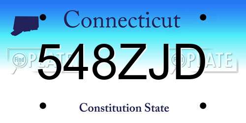 548ZJD Connecticut License Plate