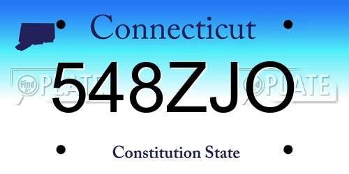 548ZJO Connecticut License Plate