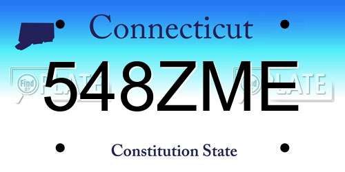548ZME Connecticut License Plate