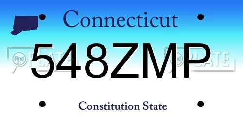 548ZMP Connecticut License Plate