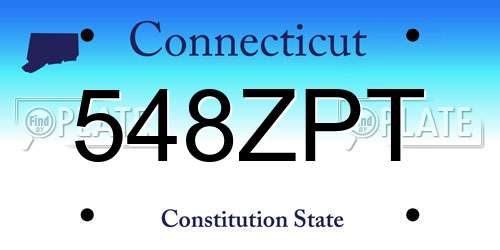 548ZPT Connecticut License Plate
