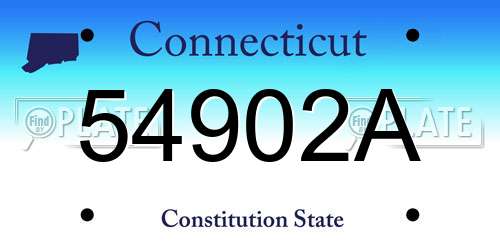 54902A Connecticut License Plate