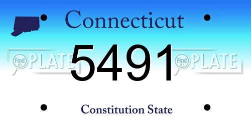 5491 Connecticut License Plate