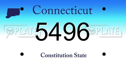 5496 Connecticut License Plate