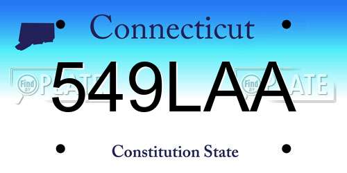 549LAA Connecticut License Plate