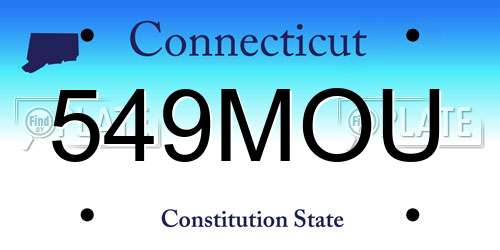 549MOU Connecticut License Plate