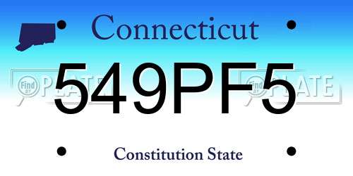 549PF5 Connecticut License Plate